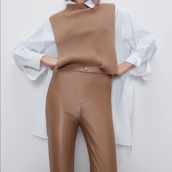 ZARA BNWT Faux Leather Leggings - Picture 4 of 8